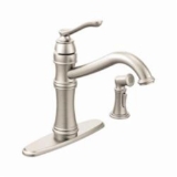 Moen® 7245SRS Kitchen Faucet, Belfield™, 1.5 gpm Flow Rate, 8 in Center, Fixed Spout, Spot Resist™ Stainless, 1 Handle