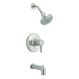 Gerber® D511030BNTC Amalfi™ 1-Handle Tub and Shower Trim Kit, 6-3/4 in W x 65 to 78 in H, Brass, Brushed Nickel