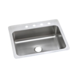 DAYTON® DSESR127220 Elite Kitchen Sink, Rectangle Shape, 27 in W x 22 in D x 8 in H, Top/Under Mount, 300 Stainless Steel, Elite Satin