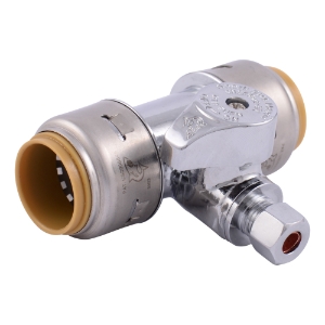 Sharkbite™ UR24985A 3/4" Sharkbite Max™ x 3/4" Sharkbite Max™ x 1/4" Compression Tee Stop (Lead Free)