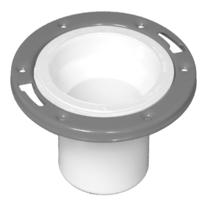 Charlotte PVC 00812 0800 Adjustable DWV Closet Flange With Metal Ring, 4 in ID x 3 in OD, PVC