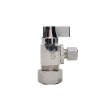 Sioux Chief 130-G2C0C 1/4 Turn Angle Supply Stop, 5/8 x 1/4 in Nominal, Compression, Brass Body, Nickel Plated