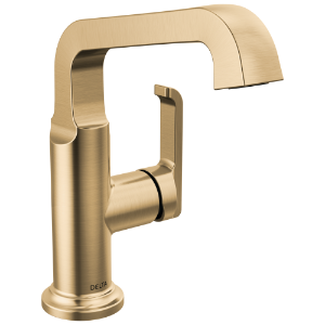 DELTA® 689-CZ-PR-DST Tetra™ Single Handle Mid-Height Vessel Bathroom, 1.2 gpm Flow Rate, 1 Handle, Pop-Up Drain, 1 Faucet Hole, Lumicoat® Champagne Bronze, Lavatory Function