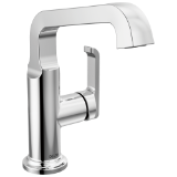 DELTA® 689-PR-DST Tetra™ Single Handle Mid-Height Vessel Bathroom, 1.2 gpm Flow Rate, 1 Handle, Pop-Up Drain, 1 Faucet Hole, Lumicoat® Chrome, Lavatory Function