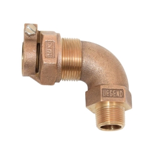 Legend 313-324NL T-4410 90 deg Pipe Elbow, 3/4 in Nominal, Pack Joint (CTS) x MNPT End Style, Copper