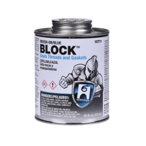 Hercules® Brush-on Block™ 15711 Multi-Purpose Thread and Gasket Sealant, 16 oz Screw Cap Can with Brush, Blue