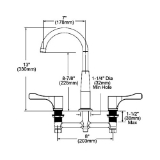 Elkay® LKD232SBH5C Food Service Kitchen Faucet, 1.5 gpm Flow Rate, 8 in Center, Gooseneck Spout, Polished Chrome, 2 Handles