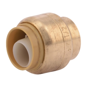 Sharkbite® U514LF Pipe End Cap, 1/2 in Nominal, Push-Fit End Style, Brass