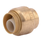 Sharkbite® U514LF Pipe End Cap, 1/2 in Nominal, Push-Fit End Style, Brass