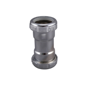 Keeney 669PC Straight Repair Coupling, 1-1/4 in Nominal, 22 ga, Brass, Polished Chrome