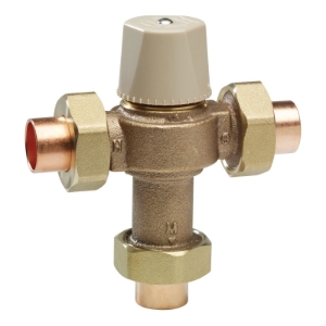 WATTS® 0559115 LFMMV Thermostatic Mixing Valve, 1/2 in Nominal, Solder End Style, 150 psi Pressure, 0.5 to 20 gpm Flow, Copper Silicon Alloy Body