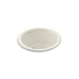 Kohler® 6565-96 Porto Fino™ Bar Sink, Round Shape, 18-3/8 in Dia x 8-5/8 in D, Top/Undermount, Enameled Cast Iron, Biscuit