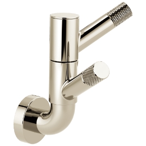 Brizo® 693537-PN Litze® Rotating Robe Hook with Knurling, 2 Hooks, 4-7/8 in OAH, Polished Nickel