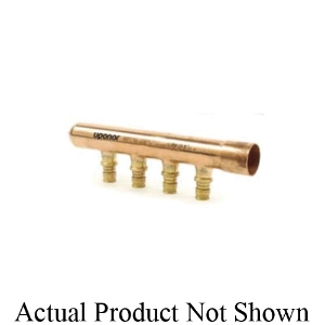Uponor ProPEX® LF2841050 Branch Manifold, 1 in Inlets x (12) 1/2 in Outlets, Brass/Copper