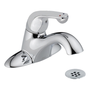 DELTA® 523LF-HGMHDF HDF® Centerset Lavatory Faucet, Chrome, 1 Handle, Grid Strainer Drain, 0.5 gpm Flow Rate