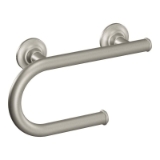 Moen® LR2352DBN Grab Bar with Integrated Toilet Paper Holder, Home Care®, 8 in L x 1 in Dia, Brushed Nickel, Stainless Steel
