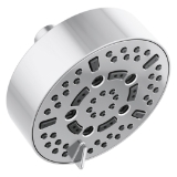Brizo® 87292-PC-2.5 ESSENTIAL™ Classic Multi-Function Universal Showerhead With H2Okinetic® Technology and Touch-Clean® Technology, 2.5 gpm Max Flow, 7 Sprays, Wall Mount, 5 in Dia x 3-7/8 in H Head