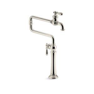 Kohler® 99271-SN Artifacts® Pot Filler Kitchen Sink Faucet, 3.2 gpm Flow Rate, Extended Swivel Spout, Vibrant® Polished Nickel, 1 Handle