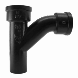 Charlotte SV 00033 1600 Long Turn DWV Service Weight Combination Wye and Bend, 4 in Nominal, Spigot x Hub x Hub End Style, Cast Iron, Black