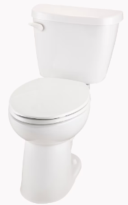 Gerber® GMX20918 2-Piece Toilet, Maxwell®, Elongated Bowl, 12 in Rough-In, 1.6 gpf Flush Rate, White