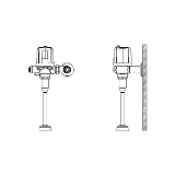 DELTA® Teck® 81T231BTA-MMO Exposed Electronic Flush Valve, Battery, 8 gpm Flush Rate, 3/4 in Spud, 25 psi Pressure, Polished Chrome