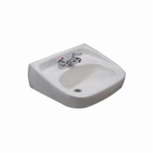 Zurn® Z5348 Z5340 Lavatory Sink With Front Overflow, Rectangle Shape, 8 in Faucet Hole Spacing, 18 in W x 20 in D x 5-3/4 in H, Wall Mount, Vitreous China