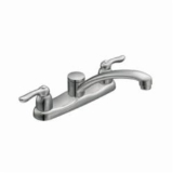 Moen® 7906 Chateau® Kitchen Faucet, 1.5 gpm Flow Rate, 8 in Center, Swivel Spout, Chrome, 2 Handles