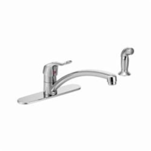 Moen® 8717 Heavy Duty Kitchen Faucet, M-DURA™, 1.5 gpm Flow Rate, Swivel Spout, Chrome, 1 Handle