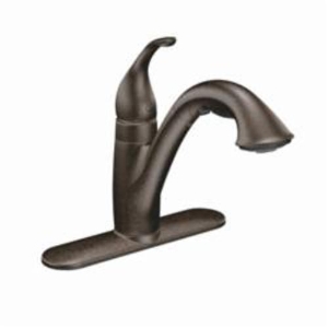 Moen® 7545ORB Kitchen Faucet, Camerist®, 1.5 gpm Flow Rate, 120 deg Spout, Oil Rubbed Bronze, 1 Handle, 1/3 Faucet Holes