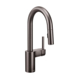 Moen® 5923BLS Align™ Pre-Rinse Spring Pulldown Kitchen Faucet, Commercial, 1.5 gpm Flow Rate, High-Arc Spout, Black/Stainless Steel, 1 Handle