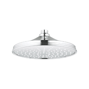 GROHE 28375000 Shower Head, Rainshower™ Rustic 210, 2.5 gpm, 1 Spray, Ceiling Mount, 8-3/8 in Dia Head, Polished Chrome