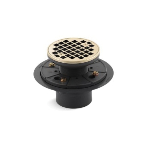 Kohler® 9135-AF ClearFlo™ Round Shower Drain, PVC/Brass Drain, Vibrant® French Gold