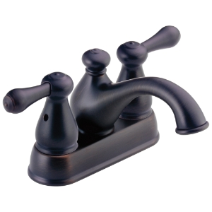 DELTA® 2578LFRB-278RB Leland® Centerset Lavatory Faucet, Venetian Bronze, 2 Handles, 50/50 Pop-Up Drain, 1.2 gpm Flow Rate