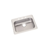 DAYTON® GE125210 Kitchen Sink, Satin, 21 in L x 15-3/4 in W Bowl x 5-1/4 in D Bowl, 25 in L x 21-1/4 in W x 5-3/8 in H, Top Mounting, Stainless Steel