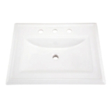 Gerber® G0012879 Logan Square™ Self-Rimming Bathroom Sink, Rectangular Shape, 8 in Faucet Hole Spacing, 23-5/8 in W x 18-1/8 in D x 7-1/4 in H, Vitreous China, White