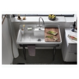 Kohler® 21103-1HP5-0 Farmstead® Kitchen Sink, Rectangular Shape, 1 Faucet Hole, 45 in L x 25 in W x 13-7/8 in H, Freestanding Mount, Enameled Cast Iron, White