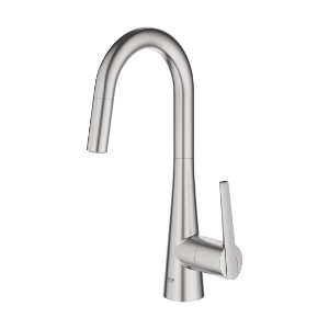 GROHE 32283DC3 Ladylux® Pull-Down Kitchen Faucet, 1.75 gpm, Supersteel, 1 Handle, 1 Faucet Hole, Residential