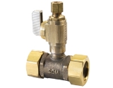 Sioux Chief Add-A-Line™ 601-G30CV Slip Valve Tee, 7/8 x 1/4 in Nominal, Compression End Style, Brass Body, Full Port