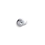 Kohler® 11375-CP Sculpted Robe Hook, Forte®, 2 Hooks, 2-11/16 in OAD x 2-5/8 in OAH, Metal, Polished Chrome