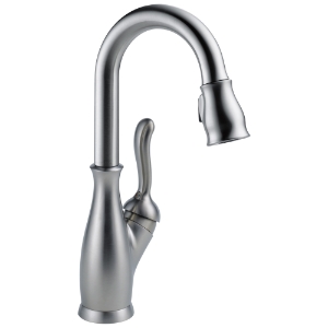 DELTA® 9678-AR-DST Pull-Down Prep Faucet, Leland®, Arctic™ Stainless, 1 Handle, 1.8 gpm
