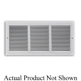 1-Way Stamped Face Return Air Grille, 12 in W x 6 in H x 1/4 in THK, 103 to 239 cfm, Steel, White Powder Coated, Import