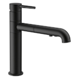 DELTA® 4159-BL-DST Trinsic® Kitchen Faucet, Commercial, 1.8 gpm Flow Rate, 120 deg Swivel Spout, Matte Black, 1 Handle, 1/3 Faucet Holes