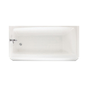 Swan® BT03060LD.010 Veritek 60 Inch Bathtub, Soaking, Rectangle Shape, 60 in L x 30 in W, Left Drain, White