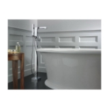 DELTA® T4767-BLFL Ara® Floor Mount Tub Filler, 6 gpm Flow Rate, Matte Black, 1 Handle