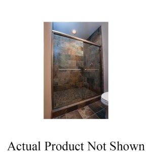 Basco® 4500-48CL Sliding Shower Door, Frameless Frame, Clear Glass, Silver, 1/4 in THK Glass, Infinity™