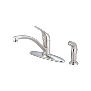 Pioneer 2LG161-BN Legacy Kitchen Faucet, 1.5 gpm Flow Rate, 8 in Center, 360 deg Swivel Spout, PVD Brushed Nickel, 1 Handle