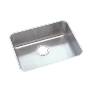 Elkay® ELUHAD191655 Lustertone™ Classic Kitchen Sink, Rectangle Shape, 19 in L x 16 in W Bowl x 5-3/8 in D Bowl, 21-1/2 in L x 18-1/2 in W x 5-3/8 in H, Undermounting, 18 ga 304 Stainless Steel