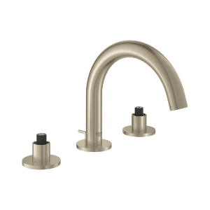 GROHE 20072EN3 20072_3 Atrio® S-Size Widespread Bathroom Faucet, Residential, 1.2 gpm Flow Rate, 3-1/16 in H Spout, 5-1/2 to 13-3/8 in Center, StarLight® Brushed Nickel, 2 Handles