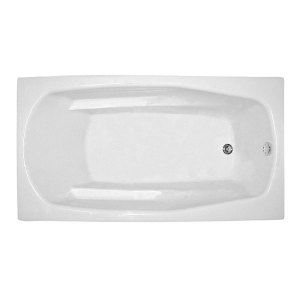 Mansfield® 6553 WH Pro-Fit® Bathtub, Whirlpool, Rectangle Shape, 59-3/4 in L x 32 in W, White