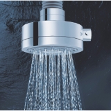 GROHE 27530000 Shower Head, Relexa® Deluxe 130, 2.4 gpm Min, 4 Sprays, Wall Mount, 146 mm Dia Head, Polished Chrome